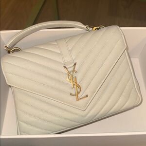 Yves Saint Laurent Beige Quilted Crossbody Bag